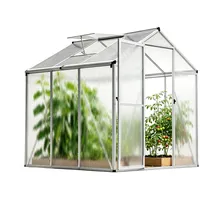 Gegaden Gewächshaus Aluminium für den Garten | 177*181*193 cm | Vielseitig nutzbar als Treibhaus Gartenhaus Winterfest Aufzucht Tomatenhaus Frühbeet und Pflanzenhaus Weiß