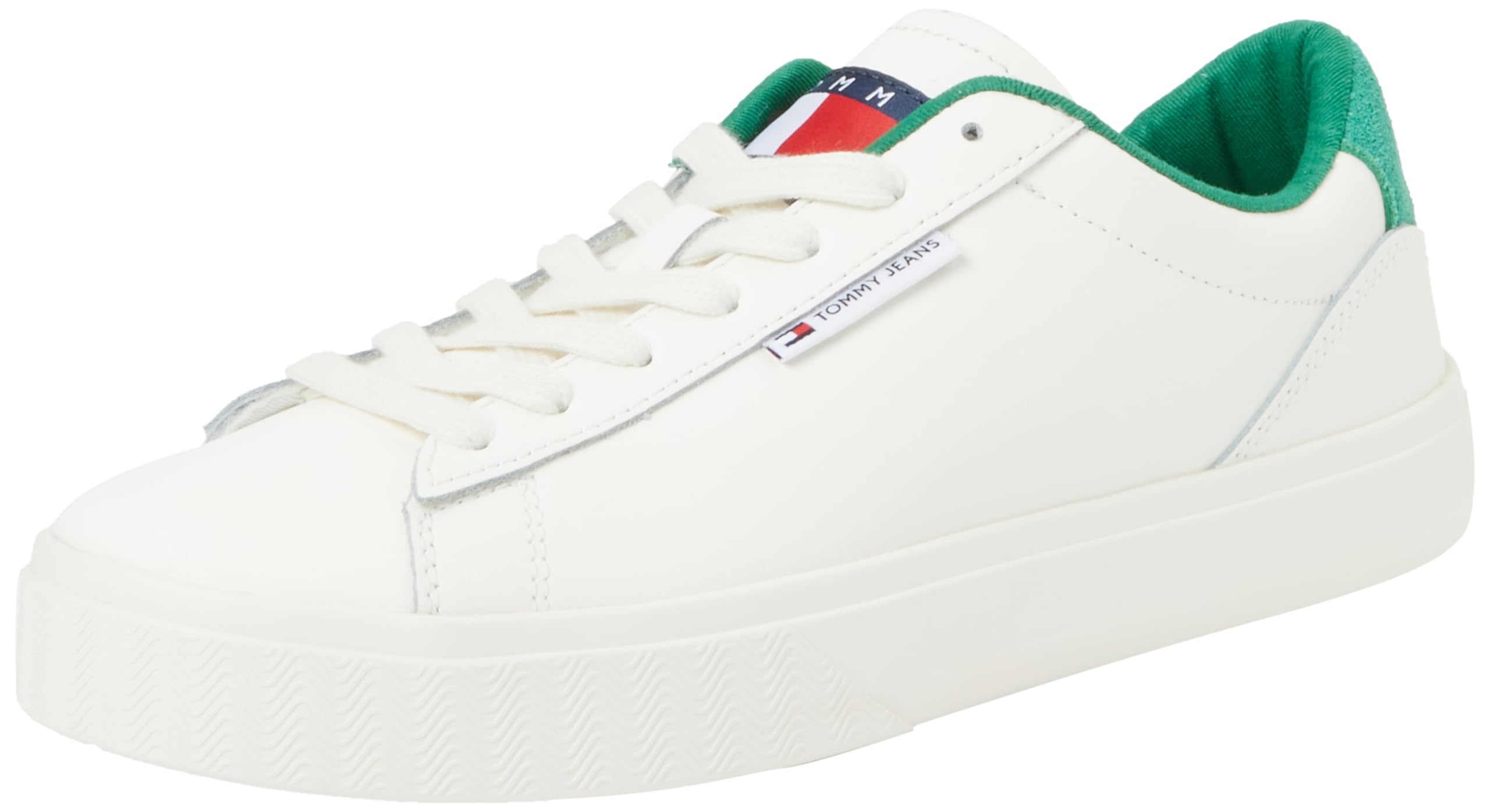 Tommy Jeans Damen Cupsole Sneaker Schuhe, Mehrfarbig (Ivory / Cape Green), 38 EU