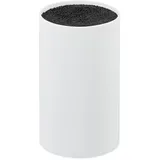 Relaxdays Messerblock unbestückt mit Borsten, ohne Messer, für 8 Messer aller Art, Messerhalter Hd 18x11cm, weiß-schwarz