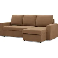 mebligo Ecksofa mit Schlaffunktion, Braun - Bronze