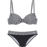 JETTE Bügel-Bikini, im trendigen Zick-Zack-Design, schwarz-weiß
