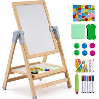 Vevor Kunststaffelei für Kinder, 2-in-1-Kunststaffelei aus Holz, doppelseitig, mit