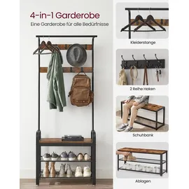 VASAGLE Garderobenständer HSR40B Braun