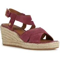 GEOX D PANAREA Espadrille Wedge Sandal, Cyclamen, 39.5 EU