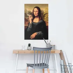 Poster REINDERS "Poster Mona Lisa joint", braun (farbe bild(er): braun), B:61cm H:91,5cm, Papier, Bilder