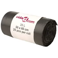 VidaXL Müllsäcke 250 Stk. Schwarz 35 L