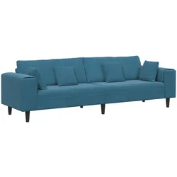 vidaXL Samt Sofa mit Kissen mit Kissen Blau 208 cm Samt