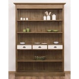 Casa Padrino Stauraumschrank Landhausstil Regalschrank Braun / Weiß 140 x 39 x H. 197 cm - Landhausstil Schrank mit 3 Schubladen - Massivholz Küchenschrank - Landhausstil Möbel