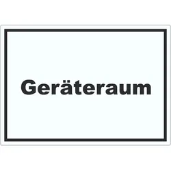 HB-Druck Geräteraum Aufkleber mit Text Schuppen waagerecht A4 (210x297mm)