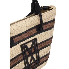 Marc O'Polo Shopper "mit edlen Echtleder-Details", Damen, Gr. B/H/T: 34cm x 22cm x 9cm, light raffia, Papierstroh, unifarben, Taschen Shopper