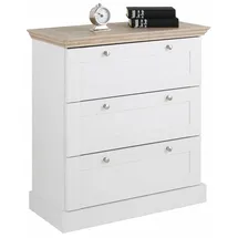 OTTO home Schubkastenkommode 75 x 80 x 35 cm Braun / Weiß