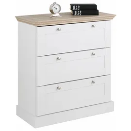 OTTO home Schubkastenkommode 75 x 80 x 35 cm Braun / Weiß