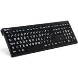 LogicKeyboard Nero Slim Line LargePrint White on Black PC, USB, FR (LKB-LPWB-BJPU-FR)