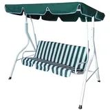 DEGAMO Hollywoodschaukel Florida 3-sitzer, Weiss / Grün