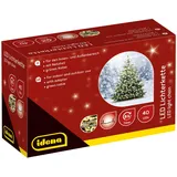 IDENA Lichterkette 40 LED mit in warmweiß, 8 Stunden Timer Funktion und Transformator, ca. 11,9 m
