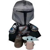 Simba 6315875806 - Mandalorian 25cm und Grogu 7cm, Plüschfigur, ab den ersten Lebensmonaten geeignet, Kuscheltier, Baby Yoda