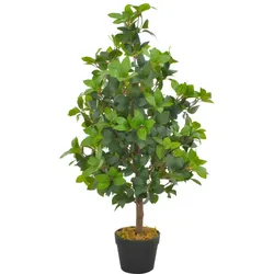 vidaXL Künstliche Pflanze Lorbeerbaum mit Topf Grün 90 cm