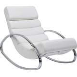 Kare Schaukelsessel Weiß, Relax-Sessel, Stahlgestell, Textil Bezug, 81x62x110 cm