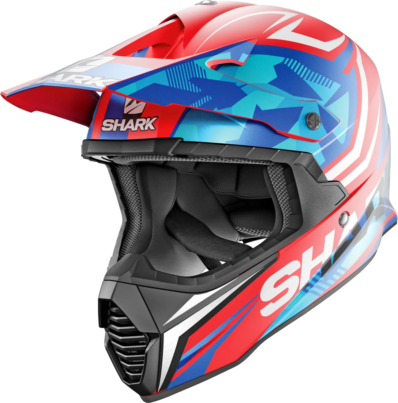 Shark Varial Tixer Replica, Motocrosshelm - Matt-Blau/Rot - M