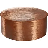 FineBuy Couchtisch + Beistelltisch, Couchtisch Aluminium Hammerschlag (75 x 75 x 31 cm