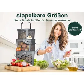 uandu Aufbewahrungskorb 3er Set  grau 30 x 20 x 15 cm