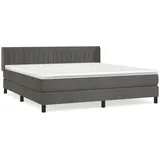 vidaXL Boxspringbett mit Matratze Dunkelgrau 160x200 cm Samt1376756