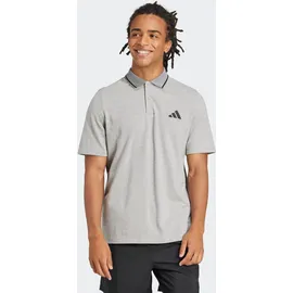 adidas Essentials Small Logo Piqué grau/schwarz M