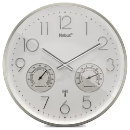 MEBUS 12989 Funkwanduhr mit Thermo-Hygrometer