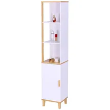 Relaxdays Hochschrank 169 x 33 x 31 cm Weiß Holz