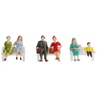 NOCH Sitzende Figuren, realistisch handbemalt aus Kunststoff, ohne Bänke