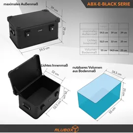 AluBox Alukiste 47 Liter Schwarz 59,5 x 39 x 29 cm