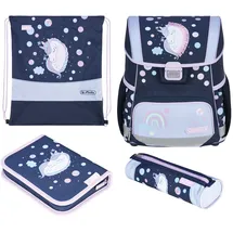 Herlitz Schulranzen-Set Loop Plus Unicorn Dreams Kunstfaser grün