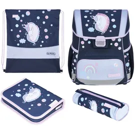 Herlitz Schulranzen-Set Loop Plus Unicorn Dreams Kunstfaser grün