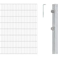 GAH Alberts Alberts Doppelstabmattenzaun feuerverzinkt, 2 m Matten, Höhe 160 cm, Länge 12 - Grau