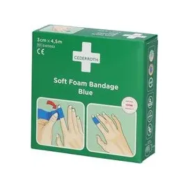 CEDERROTH Soft Foam Bandage Blue selbstklebendes Pflaster 3 cm x 4,5m
