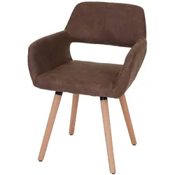 Esszimmerstuhl MCW-A50 II, Stuhl Küchenstuhl, Retro 50er Jahre Design ~ Textil, vintage braun