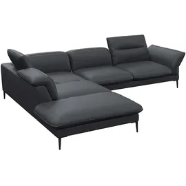 flexlux Eckcouch Kaltschaum 3-Sitzer Schwarz