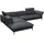 flexlux Eckcouch Kaltschaum 3-Sitzer Schwarz