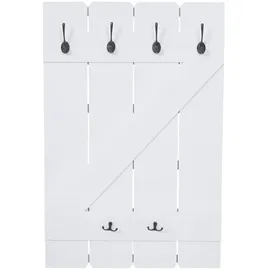 Mendler Garderobenpaneel HWC-D13 91 x 60 cm Weiß