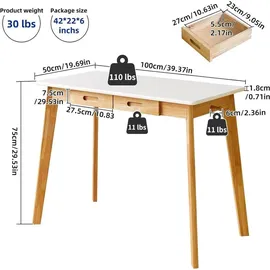 luxuskollektion Schreibtisch Holz 100x50x75cm