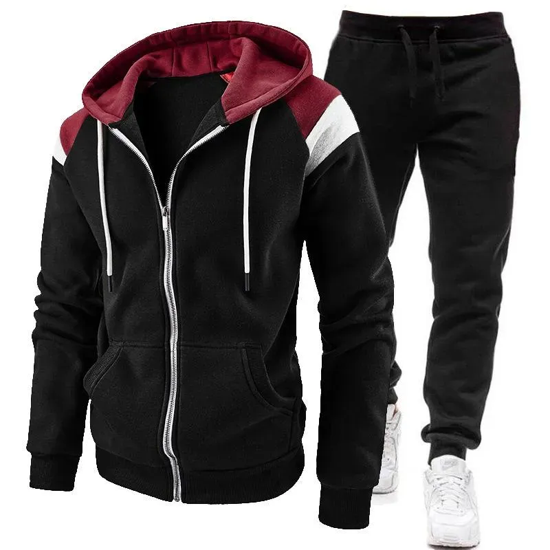 Herren Reißverschluss Kapuzenpullover Herren Kapuzenpullover + Jogginghose Pullover Cooler Kapuzenpullover Anzug Lässiger Herren Streetwear Sportanzug