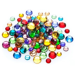 Strasssteine, bunt, 5–7 mm Ø, 100 Stück