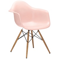 Vitra Stuhl Eames Plastic Armchair DAW 83x63x59 cm zartrosé rosa, Gestell:  eichefarbig, Designer Charles & Ray Eames