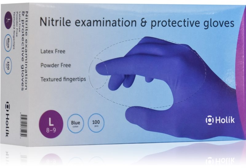 Holík Nitril Blue Handschuhe aus Nitril puderfrei Größe L 2x50 St.