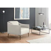 W.Schillig Cocktailsessel sally Leder 84 x 78 x 84 cm Weiß mit Kissen