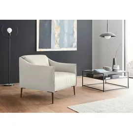 W.Schillig Cocktailsessel sally Leder 84 x 78 x 84 cm Weiß mit Kissen
