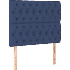 vidaXL Boxspringbett mit Matratze & LED Blau 90x200 cm Stoff