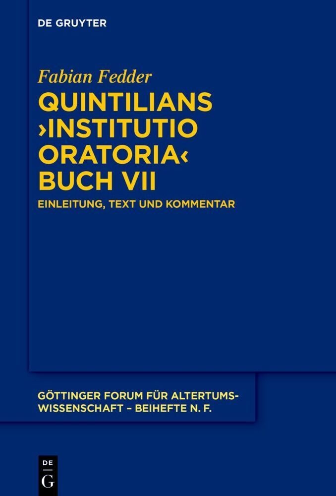 Quintilians 'Institutio Oratoria' Buch Vii - Fabian Fedder  Gebunden