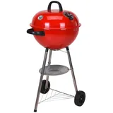 Kugelgrill 48 cm Holzkohlegrill Standgrill Grillwagen BBQ Grill Rundgrill Garten