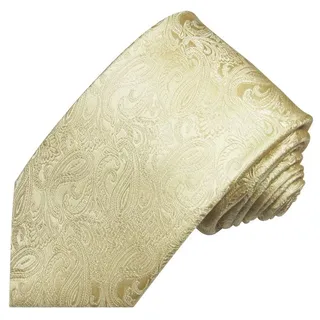 Paul Malone Krawatte Elegante Hochzeitskrawatte Herren Schlips paisley brokat 100% Seide Breit (8cm), creme 2112 gelb normal | 8 cm x 150 cm